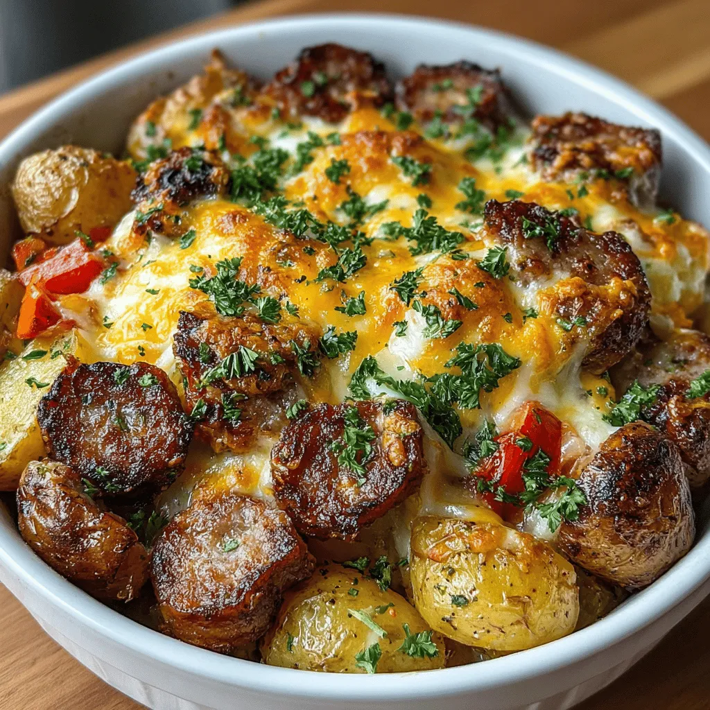 This One-Pan Cheesy Kielbasa and Potatoes is the ultimate comfort food. It’s hearty, cheesy, and oh-so-easy to prepare. Whether you’re looking for a weeknight dinner or a dish to impress guests, this recipe will not disappoint. The combination of savory Kielbasa, tender baby potatoes, and gooey cheese creates a medley of flavors that is sure to please everyone at your table.