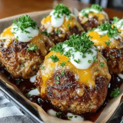 When it comes to comfort food, few dishes can rival the inviting allure of Cheddar-Stuffed BBQ Meatball Bake. This recipe is a delightful fusion of savory beef, gooey cheddar cheese, and a rich, tangy BBQ sauce that creates an explosion of flavor in every bite. The combination of textures—the tender meatballs encasing molten cheese, all topped with a luscious glaze—offers an irresistible experience that resonates with both the heart and the palate.
