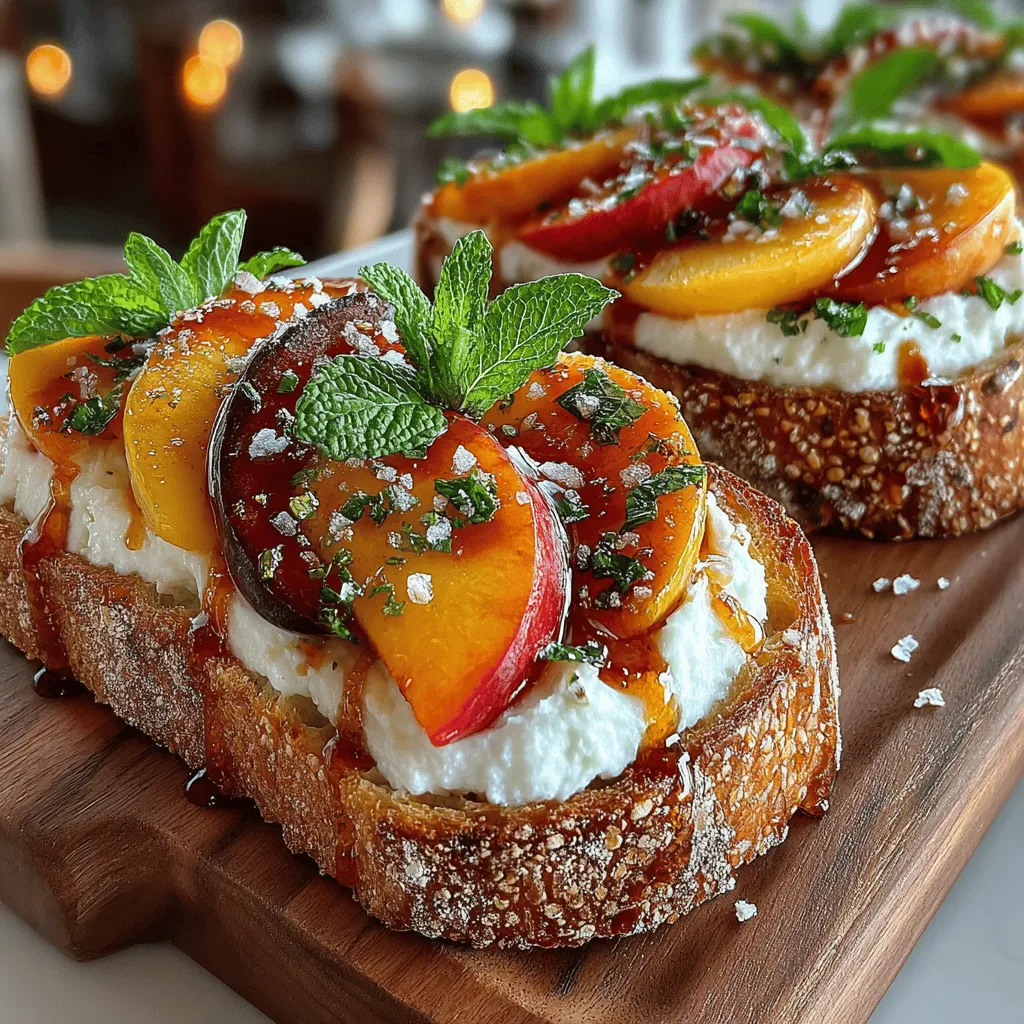Toast has long been celebrated as a versatile canvas for flavors, allowing for endless creativity in the kitchen. Among the myriad of toppings one can choose, few combinations evoke the essence of summer quite like Sun-Kissed Peach Ricotta Toast. This delightful dish harmoniously balances the luscious sweetness of ripe peaches with the creamy richness of fresh ricotta, making it a perfect choice for breakfast or a light snack. The vibrant colors and flavors of this toast not only entice the palate but also offer a quick and nutritious option for those busy mornings or leisurely brunches.