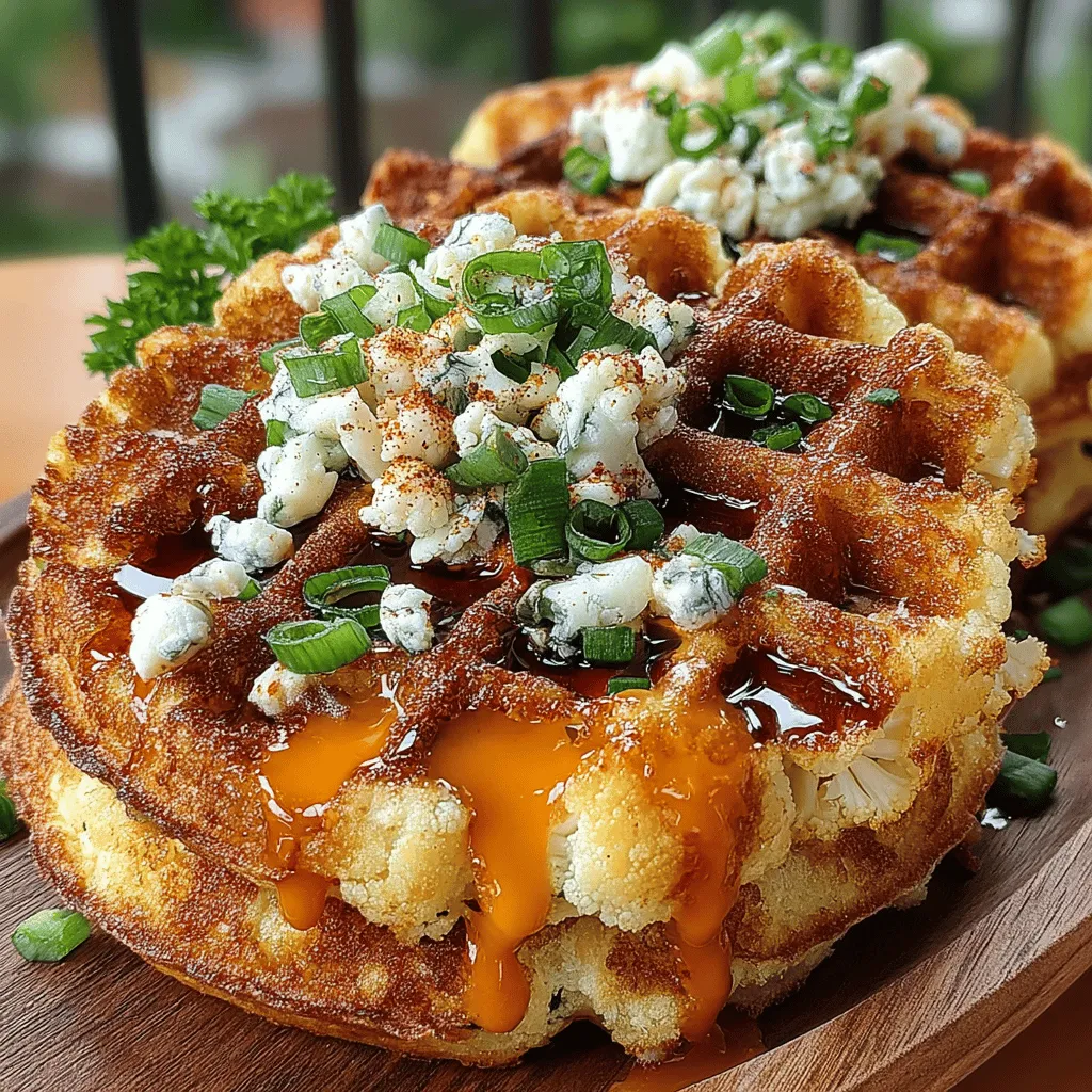 To achieve the right balance of flavors in your Buffalo Cauliflower Waffles, start by preparing your cauliflower. Begin with a medium head of cauliflower, cutting it into bite-sized florets. Steam or roast the cauliflower until it is tender but still has a slight crunch. This step is crucial, as overcooking can lead to soggy waffles.