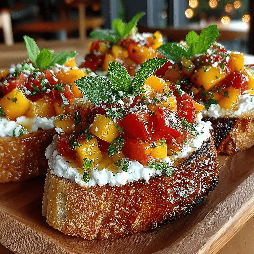 As summer unfolds, it brings an abundance of fresh produce that inspires a variety of vibrant and flavorful appetizers. Among these delightful dishes, Sweet Summer Peach Bruschetta Toast stands out as a refreshing and colorful option that is perfect for outdoor gatherings, picnics, or casual family dinners. This recipe combines the sweetness of ripe peaches with the creamy richness of ricotta cheese, creating a harmonious blend of flavors and textures that appeals to palates of all ages. Whether you are hosting a backyard barbecue or simply enjoying a quiet evening at home, this bruschetta is an ideal way to celebrate the essence of summer through its seasonal ingredients.