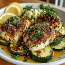 Lemon Butter Cod with Zucchini