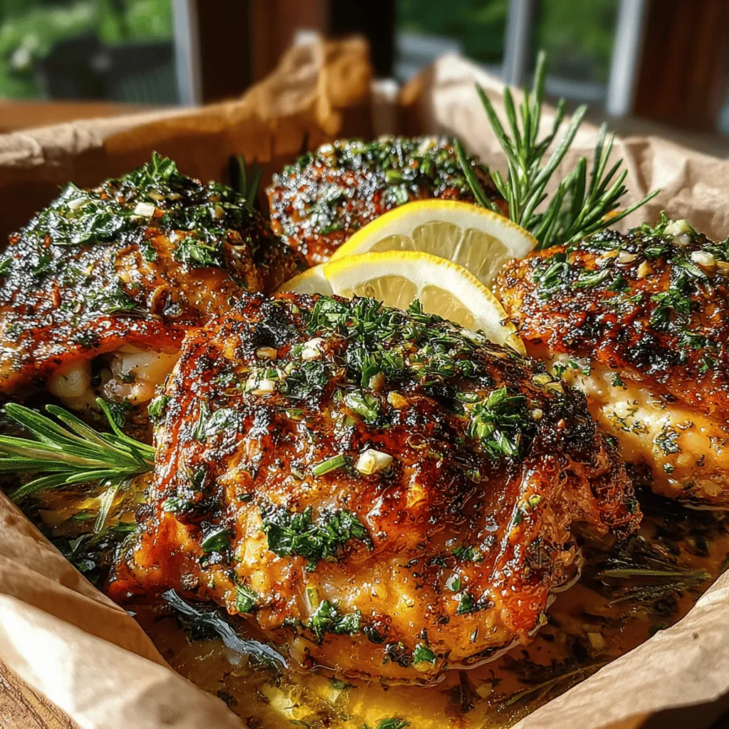 In the world of home cooking, few dishes can rival the comforting satisfaction of Garlic Herb Roasted Chicken Thighs. The combination of tender, juicy chicken infused with a rich blend of aromatic herbs and garlic not only tantalizes the taste buds but also fills the kitchen with a warm, inviting aroma that beckons everyone to the table. This recipe is not just a meal; it’s an experience that brings family and friends together, making it perfect for cozy family dinners or special occasions when entertaining guests.