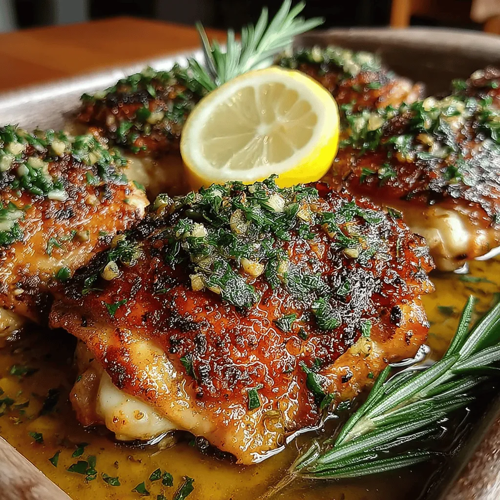 In the world of home cooking, few dishes can rival the comforting satisfaction of Garlic Herb Roasted Chicken Thighs. The combination of tender, juicy chicken infused with a rich blend of aromatic herbs and garlic not only tantalizes the taste buds but also fills the kitchen with a warm, inviting aroma that beckons everyone to the table. This recipe is not just a meal; it’s an experience that brings family and friends together, making it perfect for cozy family dinners or special occasions when entertaining guests.