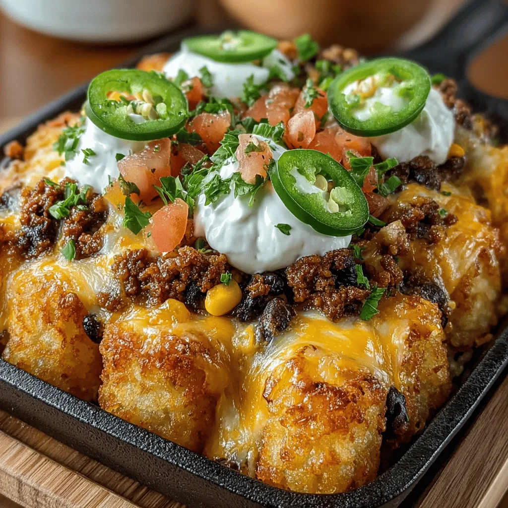As a food lover and passionate home cook, I often find myself reflecting on the moments that bring family and friends together around the dinner table. One evening, while brainstorming ideas for a casual get-together, I was drawn to the idea of nachos. There’s something inherently festive about a platter of cheesy nachos, piled high with toppings and meant for sharing. But as I thought about how to elevate this classic dish, I remembered my love for tater tots—a nostalgic favorite from childhood. Those crispy little bites evoke memories of cozy family dinners and carefree nights spent in front of the TV. And thus, the Cheesy Chicken Tater Tot Nacho Bake was born!
