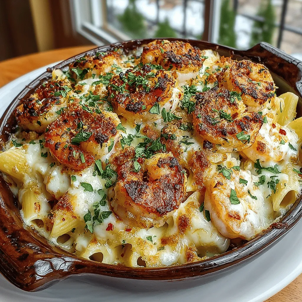 There’s something undeniably comforting about a pasta bake, and the Creamy Garlic Shrimp Penne Bake takes this classic dish to a whole new level. This recipe marries the rich, creamy textures of a decadent sauce with the delightful snap of perfectly cooked shrimp and the heartiness of penne pasta. It's a dish that not only satisfies hunger but also warms the soul, making it an ideal choice for family dinners or gatherings with friends.