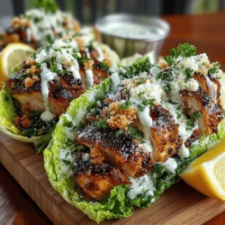 Grilled Chicken Caesar Lettuce Wraps
