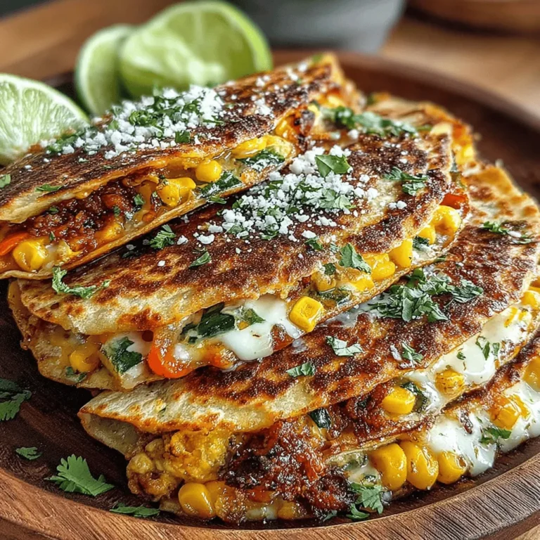 Sweet Corn & Zucchini Quesadillas are a delightful fusion of textures and flavors, combining the natural sweetness of corn with the mild, fresh taste of zucchini. This dish is not only a feast for the senses but also a wholesome option for those looking to incorporate more vegetables into their meals. Whether you’re entertaining guests or preparing a quick dinner after a busy day, these quesadillas offer a satisfying solution that is both nutritious and delicious.